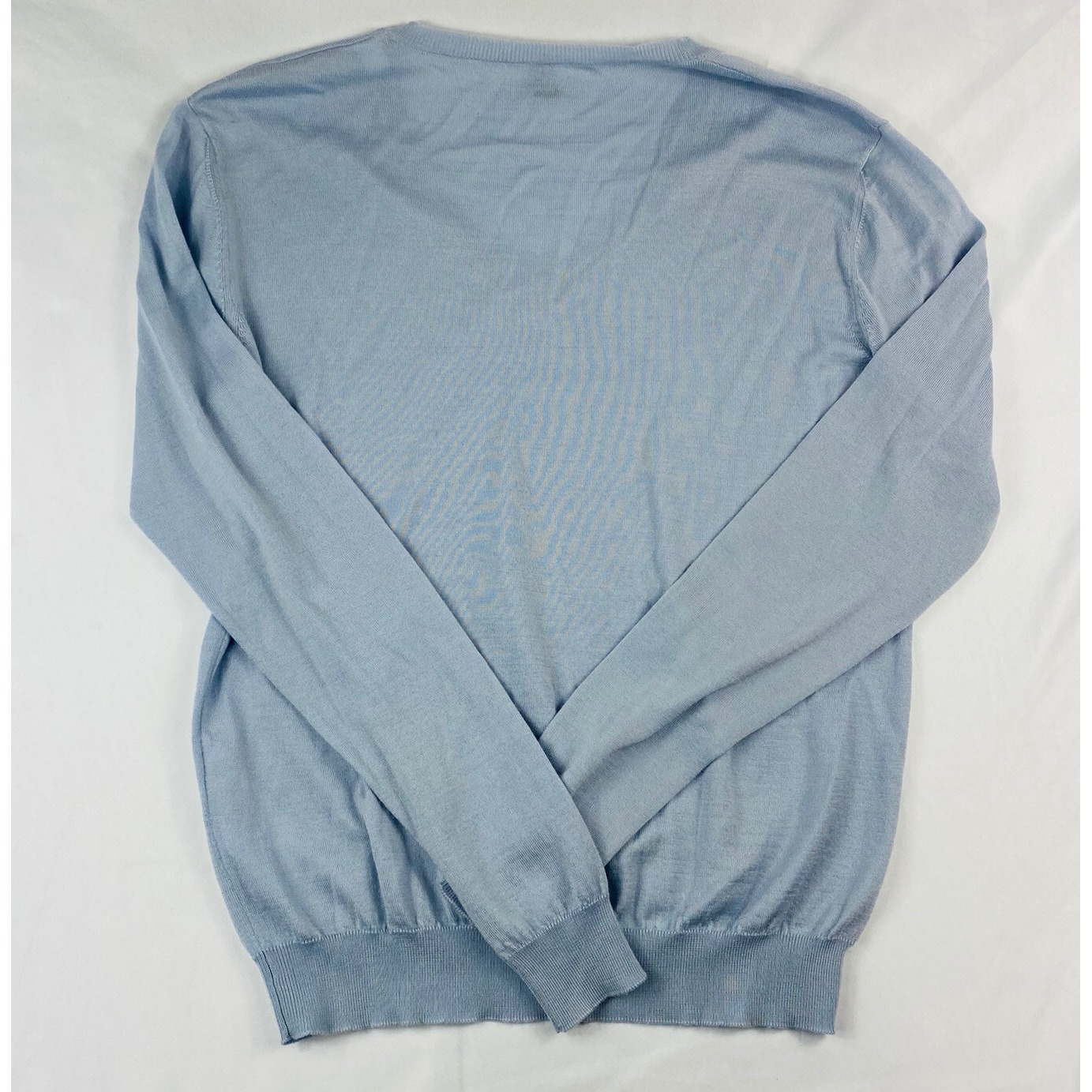 Eleventy Light Blue Wool Silk Lightweight Womens V Neck Sweater M Nwt — image 2 of 6